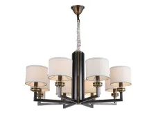 NEWPORT 3400 3408/C , Люстра, Black+gold Shade beige D90*H47.5 cm E14 8*40W