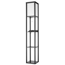 8093/1F COMFI LN26 460 черный/белый, дерево/текстиль Торшер Е27 1*60W 220V PRACTIC