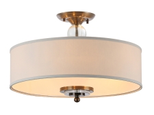 NEWPORT 31300 31309/PL black brass , Потолочный светильник, Black brass Clear glass Shade beige D70*H43,5 cm E27 9*25W