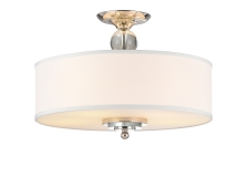 NEWPORT 31800 31805/PL , Потолочный светильник, Nickel Clear crystal Shade white D50*H37,5 cm E27 5*25W