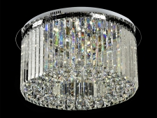 NEWPORT 8400 8400/80 PL chrome , Потолочный светильник, Chrome Clear glass D80*H25 cm G9 16*40W