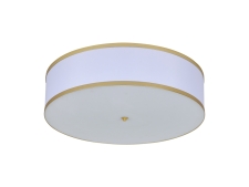 NEWPORT 3550 3559/PL mat.gold , Потолочный светильник, Matte gold Shade white D70*H18 cm E27 9*25W